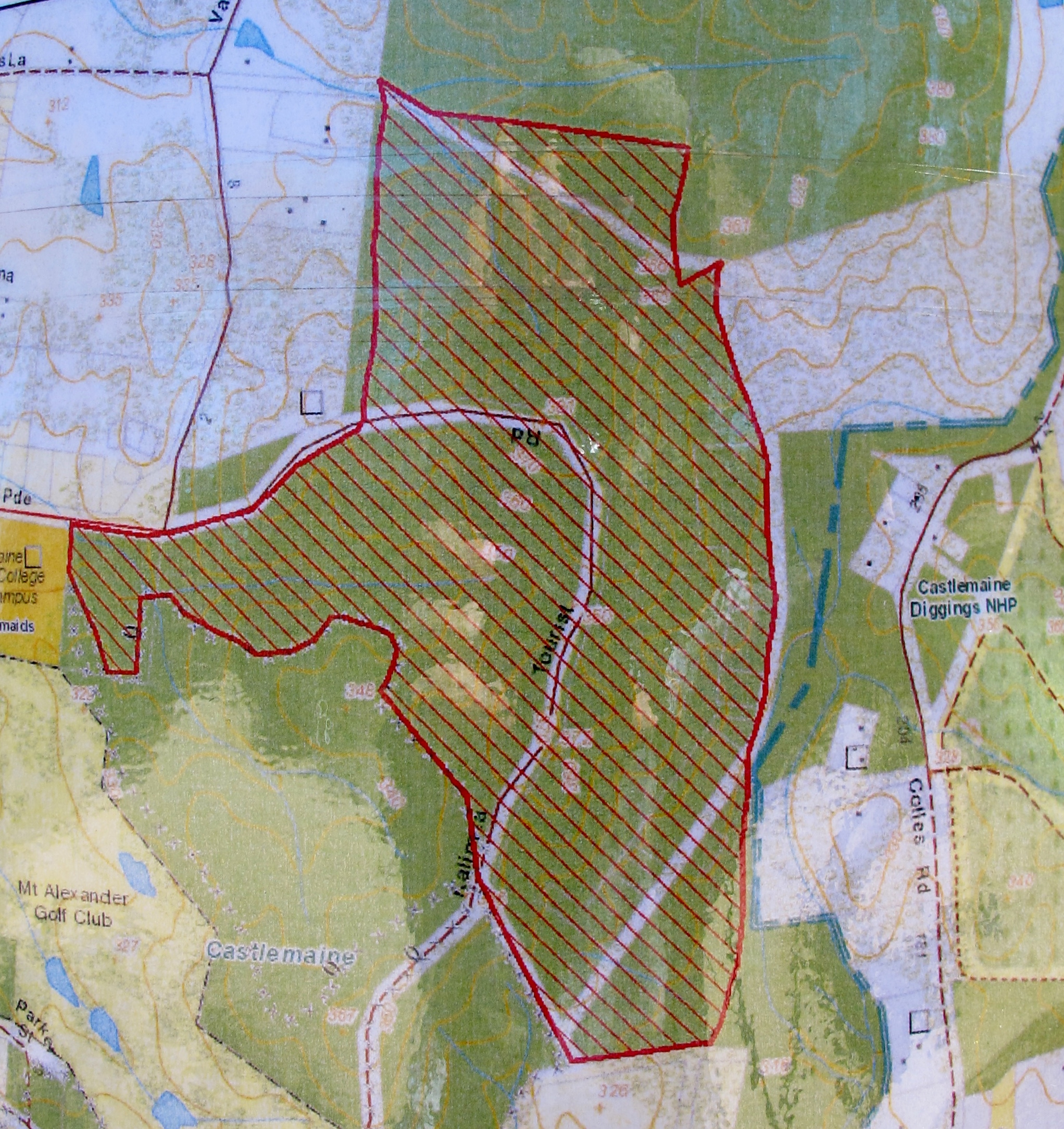 Proposed burn area. It's centred on the Tourist road, and includes the area burned in 2009