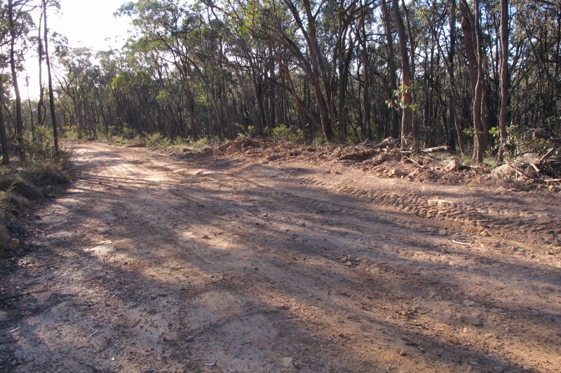 Fryers Ridge Road, near the Irishtown Track: in places the road is twice as wide as the Midland Highway